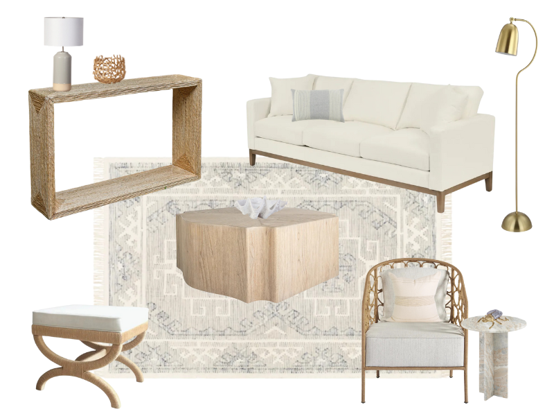 Modern coastal decor mood board